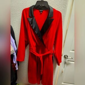 Torrid Red Dress with Black Collar Holiday